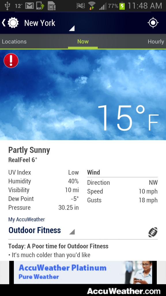 AccuWeather Android app